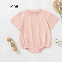 Prêt à expédier 100% coton bio été nouveau-né infantile enfant en bas âge sexe neutre solide coton à manches courtes bébé body barboteuse