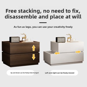 Đầu giường bảng lưu trữ tủ đơn giản hiện đại mới kết hợp ánh sáng sang trọng phòng ngủ sáng tạo đầu giường tủ bên Bàn Cạnh Giường ngủ Tab - Product Image 2