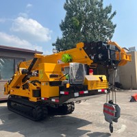 Grue araignée chenillée hybride (électrique et thermique) à bras télescopique pliable pour opérations en espaces étroits, portée de travail 15,8 m