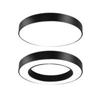 Lustre à LED en forme d'anneau doré, éclairage commercial pour hôtel, lumière suspendue circulaire moderne, éclairage de bureau, luminaires suspendus circulaires de 60 cm