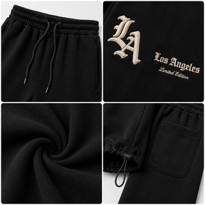 Custom Embroidery Sweatpants Oversized Wide Leg Joggers Drawstring Hem Streetwear Fleece <b>Pants</b> for <b>Men</b> - Product Image 3