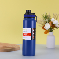 Moderno Termo Aislado al Vacío de Doble Pared de Acero Inoxidable 600ml 800ml, Botella de Agua Deportiva para Viajes y Bebidas
