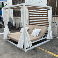 Chaise longue de jardin en aluminium imperméable avec auvent