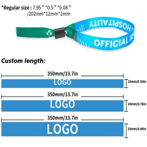 Pulsera de tela de boda personalizada de alta calidad, muñequeras de tela con logotipo personalizado, pulsera para fiestas, eventos, pulsera tejida para festivales - Product Image 6