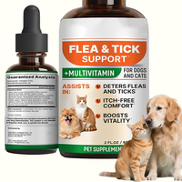 Compléments liquides anti-puces et anti-tiques pour animaux de compagnie, soutien immunitaire, absorption rapide, naturel, sûr, multivitamines, minéraux, oméga 3 pour chats