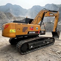 Excavatrice sur chenilles Sany SY215C d'occasion de 21 tonnes à Shanghai, système hydraulique stable pour les travaux de terrassement et la construction routière