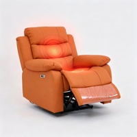 Fauteuil inclinable électrique en cuir à infrarouges avec charge sans fil pour la maison, le salon, les soins aux personnes âgées et la compression chaude