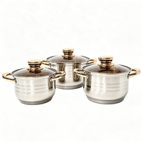 6 pièces 18-20-24cm batterie de cuisine en acier inoxydable casseroles avec poignées pour la cuisine à domicile