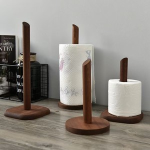 Solid Wood Standing <b>Paper</b> Towel Holder Modern Simple Design Desktop Tissue Roll Stand Multipurpose Home <b>Kitchen</b> Use - Product Image 2