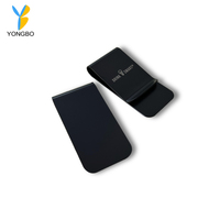 Mode Acier Inoxydable Métal Pince À Billets Couleur Noire Simple Dollar Cash Clamp Holder Wallet