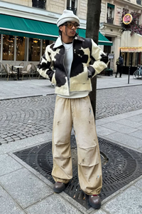 Pantalon lavé peint à la main personnalisable de haute qualité-Automne/Hiver Nouvelle arrivée Pantalon décontracté cargo rétro à revers en détresse - Product Image 5