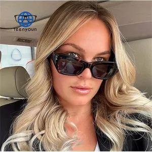 Teenyoun Eyewear irregolare Big Frame Gradient Lens Uv400 Vintage Retro Polygon Small Cat Eye Fashion Jelly occhiali da sole 2023 nuovo