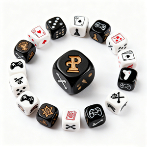 Đồ chơi xúc xắc đa diện acrylic tùy chỉnh hình kiếm thánh giá, xúc xắc D6 D12 D20, xúc xắc thần thoại Hy Lạp, họa tiết ảo ảnh, kèm hộp giấy - Product Image 4