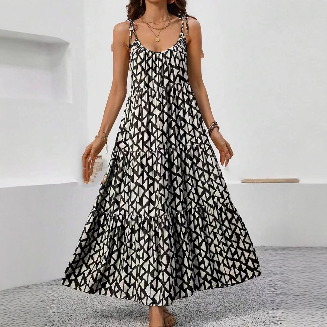 chinese dress ladies Vibrant Vines Triangle Top Halter Maxi Dress – Paige & Rye main image 0