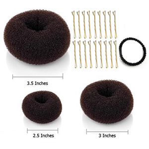 Set de Herramientas para Hacer Moños, Donuts para el Cabello de 3.5, 3 y 2.5 Pulgadas, con Pasadores y Banda Elástica para Peinados - Product Image 3