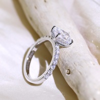 Tianyu Radiant Cut Moissanite Bague de Fiançailles Bijoux GRA Certificat 2ct 3ct Mossanite Plaqué Or Argent 925 Anneaux pour Femmes