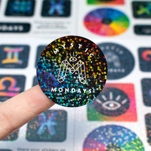 Feuilles d'autocollants en vinyle holographique imperméable imprimées sur mesure, PVC auto-adhésif, découpe à la demande, facile à décoller, paillettes - Product Image 2