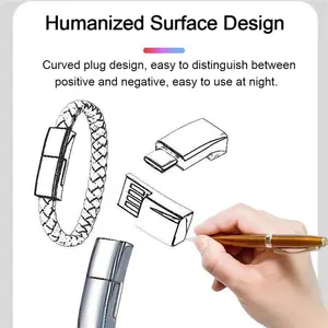 <span class=keywords><strong>Bracelet</strong></span> <span class=keywords><strong>de</strong></span> charge USB portable, câble <span class=keywords><strong>de</strong></span> charge Micro USB pour <span class=keywords><strong>téléphone</strong></span> Samsung Galaxy S10 S9 Note 8 Xiaomi Huawei - Product Image 4