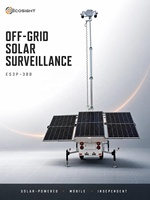 Tour de surveillance mobile solaire autonome avec vision nocturne et système de sécurité par carte SIM pour chantier de construction