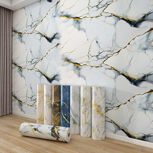 Adesivi Murali Effetto Marmo Staccabili e Incollati, Pannelli Murali Autoadesivi Impermeabili <span class=keywords><strong>per</strong></span> Rivestimento Pareti di Soggiorno e Camera da Letto - Product Image 2