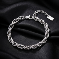 HTNCB06 Bracelet chaîne tressé fait main de luxe en acier inoxydable 316 plaqué or 18 carats, réglable, unisexe, bijoux fins