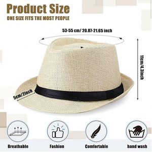 Custom Short Brim Breathable Mesh Summer Straw Sun <b>Hat</b> Unisex Fedora Panama with Custom Logo and Colors for Adults & Children - Product Image 4
