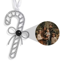 Collar con Forma de Pata de Perro a la Moda, Joyería con Proyección de Foto Personalizada para Adornos Navideños