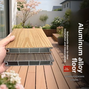 Revêtement de sol gaufré en alliage d'aluminium et bois composite anti-corrosion pour terrasses et pavés de cour extérieure - Product Image 3