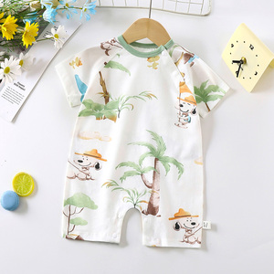 Romper Bayi Baru Lahir Nyaman 100% Katun, Rajutan, Kancing Tekan, untuk Bayi Perempuan dan Laki-laki Usia 0-24 Bulan - Product Image 2