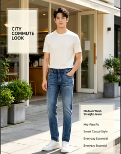 Jeans da Uomo <span class=keywords><strong>Jack</strong></span> & <span class=keywords><strong>Jones</strong></span> Slim Fit Tinta Unita Vintage a Vita Media Dritti JJ 357 50SPS Denim 32W X 34L - Product Image 5