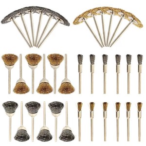 Kangxin Wire Brush Set 36 Piece With Handle For Metal Rust <b>Removal</b> And Polishing Steel Wire Cleaning Tools - Product Image 4