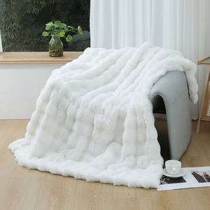 Plaids Sherpa en fausse fourrure 100 % polyester, super épais et doux, taille King/Queen, couvertures chaudes et moelleuses - Product Image 1