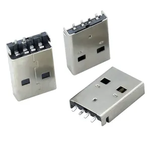 USB Connector Sink Plate SMD Male Socket USB Type A Male Connector 180 Degree Data Port