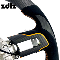 Volant personnalisé en fibre de carbone mate avec cuir suédé noir pour Ford Mustang 2015 2018 GT Shelby Accessoires de voiture
