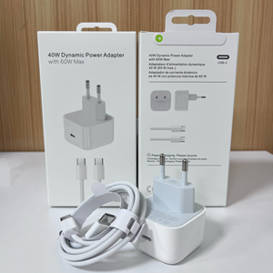 ชุดอุปกรณ์ชาร์จ 40W PD Type C สำหรับ iPhone อะแดปเตอร์จ่ายไฟไดนามิก 40W สูงสุด 60W สายถัก USB-C to USB-C 60W อะแดปเตอร์ EU US UK USB-C - Product Image 5