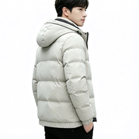 Veste Rembourrée Homme Capuche Polyester Coupe-Vent Hiver Logo Personnalisé