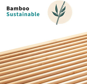 مقعد أحذية مخصص من الخيزران مع رف أحذية من طبقتين - Product Image 4