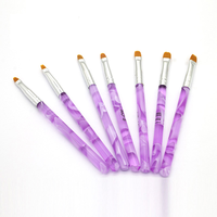Lot de 7 pinceaux pour nail art en acrylique, gel UV, et manucure – Vente en gros