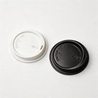 Couvre-tasses jetables empilables en plastique PS noir écologique, couvercle haut de 80 mm pour emballages de desserts Idecorgift