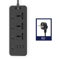 Grosir harga pabrik soket perpanjangan USB Strip daya kabel ekstensi standar EU US UK untuk rumah kantor 10A nilai arus 3 AC
