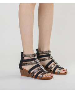 Xuanhui al por Mayor: <span class=keywords><strong>Sandalias</strong></span> de Cuña <span class=keywords><strong>Romanas</strong></span> de Gladiador Altas y Elegantes con Cremallera, Transpirables, para Verano – Nueva Llegada para Mujer - Product Image 4