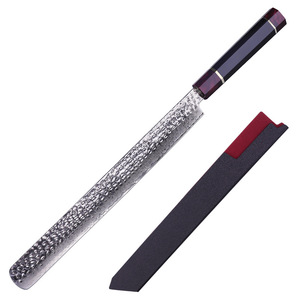 Martillo forjado Damasco profesional de 12 pulgadas, cuchillo de cocina occidental, cuchillo desechable para jamón español en escamas de salmón - Product Image 4