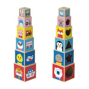 <span class=keywords><strong>Cube</strong></span> empilable en bois boîte à jouets jouer en bois Animal empilable <span class=keywords><strong>Cube</strong></span> - Product Image 2