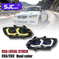 Phares SJC OSS Auto V2 LCI pour BMW Série 3 E92 E93 2010-2013, style lentille, DRL jaunes et blancs, prix de gros, vente flash