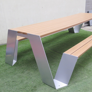 Commercial Outdoor Patio Wood Outdoor <strong>Table</strong> <strong>Set</strong> Street Wooden Outdoor <strong>Table</strong> <strong>Bench</strong> <strong>Set</strong> - Product Image 2