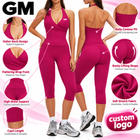 Ensemble de fitness GM Wholesale, 2 pièces, coupe décontractée, style décontracté, vêtements de sport d'extérieur, ensemble de yoga