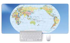 Tappetino per Mouse da ufficio per Laptop con Base in gomma antiscivolo con mappa del mondo liscia personalizzata - Product Image 5