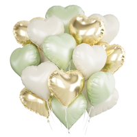 Vente en gros, expédition rapide, ballons en feuille d'aluminium en forme de cœur multicolores de 18 pouces pour la Saint-Valentin et les décorations de fête d'Halloween