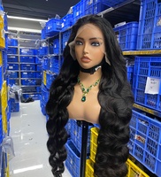 Perruques en cheveux humains bruts péruviens ondulés, Lace Front, sans colle, avec dentelle frontale HD, pour femmes noires, vente en gros