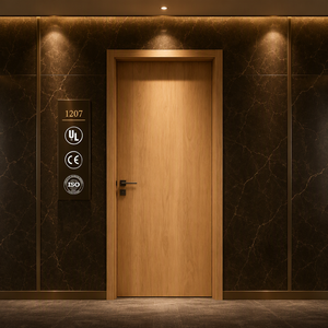Porte Tagliafuoco in Legno con Finitura Superficiale in Acciaio Inox, Stile Apribile a Spinta e Trazione, <span class=keywords><strong>Porta</strong></span> Tagliafuoco in Metallo Economica per Ville - Product Image 2